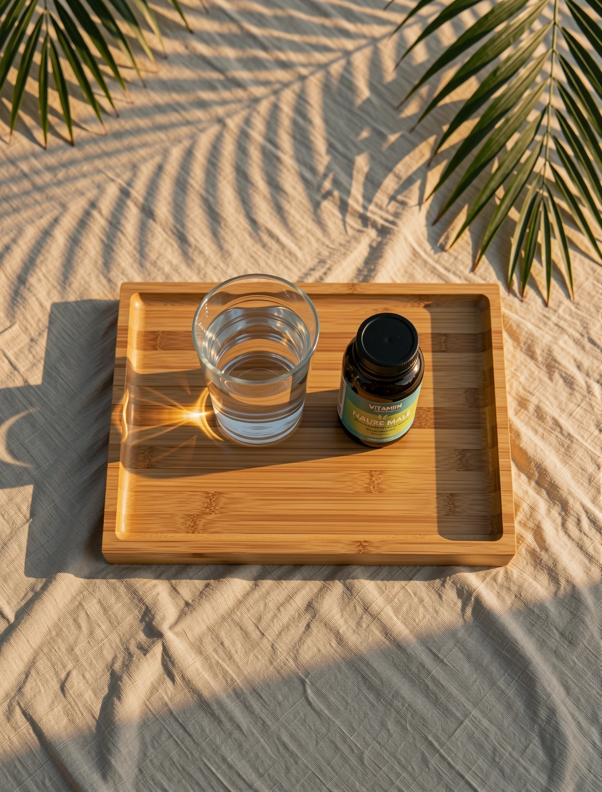 Tropical wellness lifestyle at golden hour