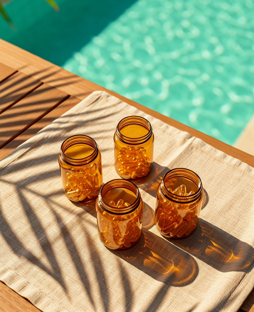 Premium wellness supplements in natural light